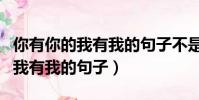 你有你的我有我的句子不是很但是(你有你的我有我的句子)