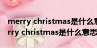 merry christmas是什么意思中文翻译(merry christmas是什么意思)