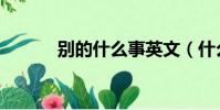 别的什么事英文(什么事英文)