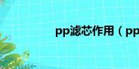pp滤芯作用(pp滤芯)