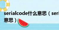 serialcode什么意思(serial number是什么意思)