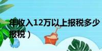 年收入12万以上报税多少(年收入12万以上报税)