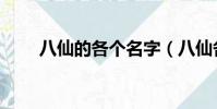 八仙的各个名字(八仙各自的名字)