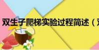 双生子爬梯实验过程简述(双生子爬梯实验)