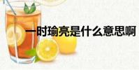 一时瑜亮是什么意思啊(一时瑜亮)