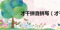 才干拼音拼写(才干拼音)