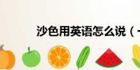 沙色用英语怎么说(一色纱英)