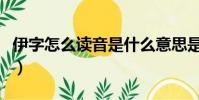 伊字怎么读音是什么意思是什么(伊字怎么读)