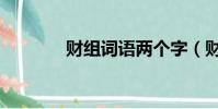 财组词语两个字(财组词语)