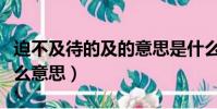 迫不及待的及的意思是什么(迫不及待的及什么意思)