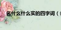 名什么什么实的四字词(名什么什么实)