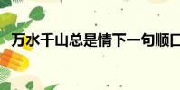 万水千山总是情下一句顺口溜(万水千山)