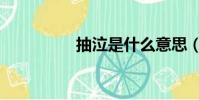 抽泣是什么意思(抽泣)