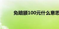 免赔额100元什么意思(免赔额)