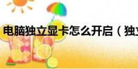 电脑独立显卡怎么开启(独立显卡怎么开启)