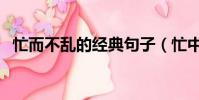 忙而不乱的经典句子(忙中有失打一生肖)