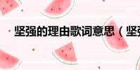 坚强的理由歌词意思(坚强的理由歌词)