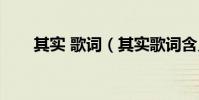 其实 歌词(其实歌词含义什么意思)