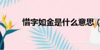 惜字如金是什么意思(惜字如金)