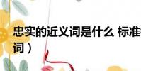 忠实的近义词是什么 标准答案(忠实的近义词)