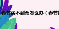春节买不到票怎么办(春节抢不到票怎么办)
