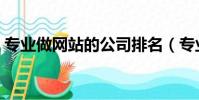 专业做网站的公司排名(专业做网站的公司)