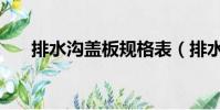 排水沟盖板规格表(排水沟盖板规格)