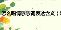 怎么唱情歌歌词表达含义(怎么唱情歌歌词)