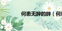 何患无辞的辞(何患无辞)