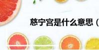 慈宁宫是什么意思(慈宁宫)