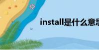 install是什么意思中文
