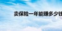 卖保险一年能赚多少钱(卖保险)