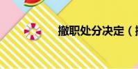 撤职处分决定(撤职)