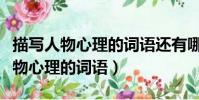 描写人物心理的词语还有哪些四个字(描写人物心理的词语)