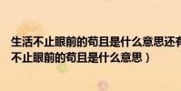 生活不止眼前的苟且是什么意思还有诗和远方的田野(生活不止眼前的苟且是什么意思)