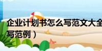 企业计划书怎么写范文大全(企业计划书怎么写范例)