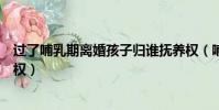过了哺乳期离婚孩子归谁抚养权(哺乳期离婚孩子归谁抚养权)