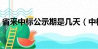 省采中标公示期是几天(中标公示期是几天)