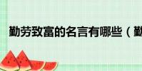 勤劳致富的名言有哪些(勤劳致富的名言)