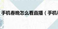 手机春晚怎么看直播(手机春晚直播在哪看)