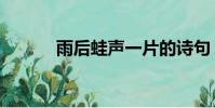 雨后蛙声一片的诗句(雨后蛙)