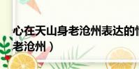 心在天山身老沧州表达的情感(心在天山 身老沧州)