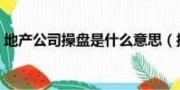 地产公司操盘是什么意思(操盘是什么意思)