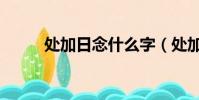 处加日念什么字(处加日念什么)