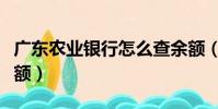 广东农业银行怎么查余额(农业银行怎么查余额)