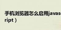 手机浏览器怎么启用javascript(启用javascript)