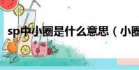 sp中小圈是什么意思(小圈sp是什么意思)