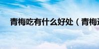 青梅吃有什么好处(青梅适合老人吃吗)