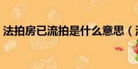 法拍房已流拍是什么意思(流拍是什么意思)