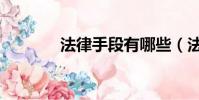 法律手段有哪些(法律手段)